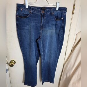 Talbots Straight Leg Crop Jeans Blue Plus Size 16W,  Inseam 24"